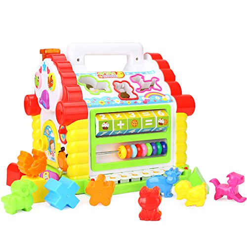 rolimate Electronic Geometric Shape & Colors Pairing Blocks Educational Learning Toys, Musical Activity Play Center House With Counting Help/Know Animals/Electronic Piano/Open Door/Etc - Thumbnail 7