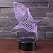 3D Led Night Light Lamps - Optical Illusion 7 Colors Touch Table Desk Visual Lamp Gifts Toys for Children Kids (Shark)