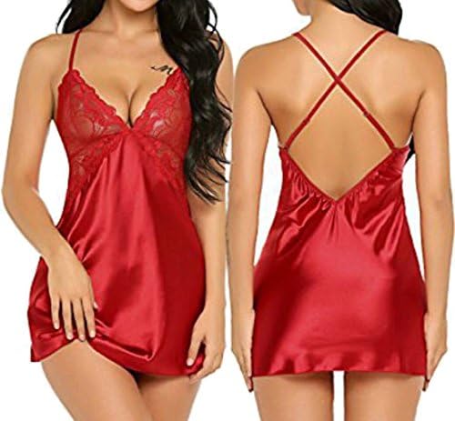 Generic Women Nightie Underwear Lace Embroidered Floral Lingerie Set Chemise Pajamas
