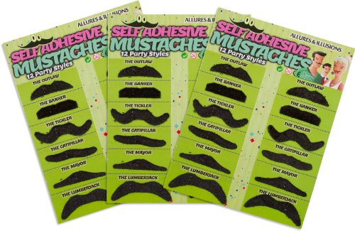 Fake Mustaches - 36 Costume & Party Moustaches By Allures & Illusions
