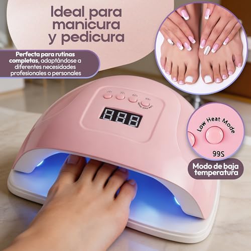 150W Semi-Permanent Nail Lamp, UV LED Nail Lamp with 36 LEDs, Professional Nail Dryer with Automatic Sensor, 4 Timers and LCD Display