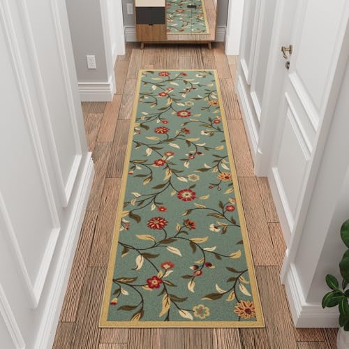 Ottomanson 2'7" x 28' Extra Long Hallway Runner Rug – Non Slip Low Pile Carpet…