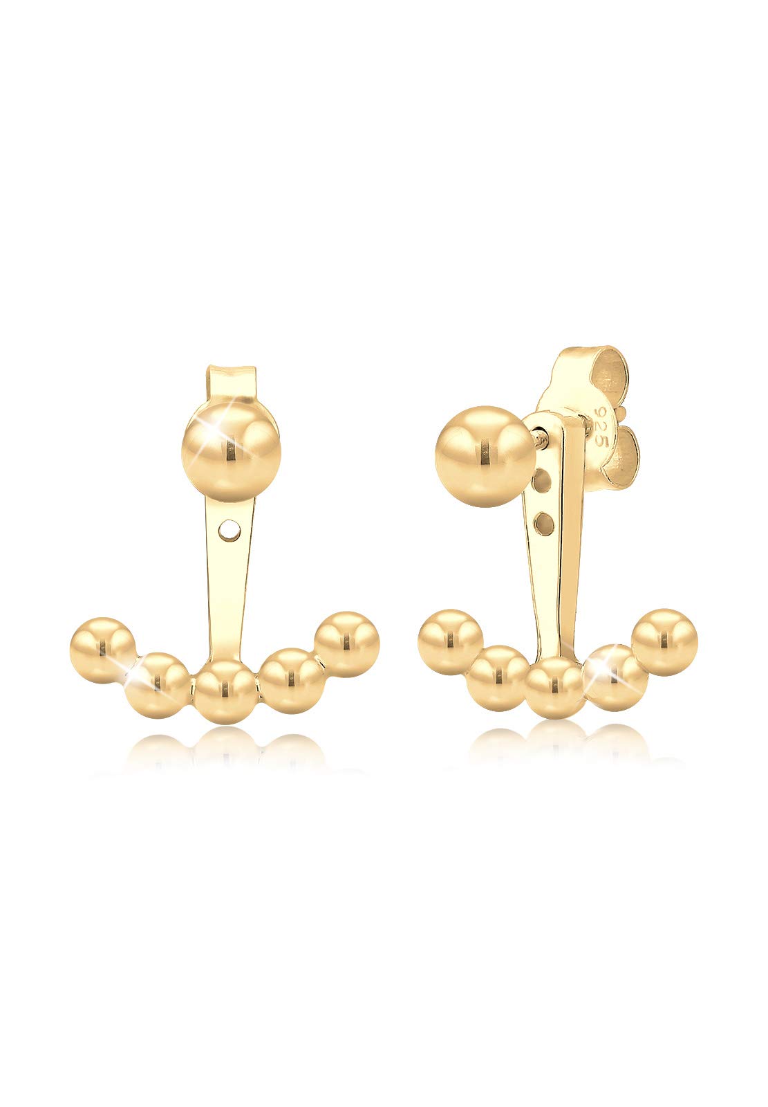 Elli Women Ear Jacket Ball Geo Trend 925 Silver Gold Plated Earrings