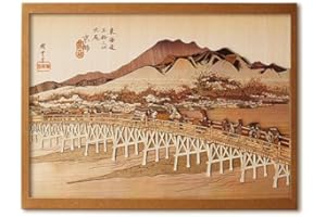 KINOWA Ukiyoe Art Kit Kiharie Sanjyo Ohashi at Kyoto by Hiroshige Made in Japan