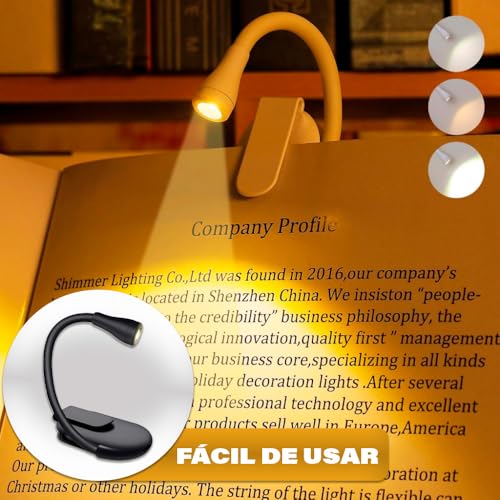 Luz de Leitura Para Livro Luminária de Livros - LED Quente Neutra Fria - Ideal para Estudar ou Ler a Noite - Recarregável USB - PREMIUM