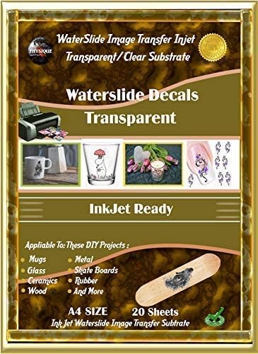 Water-Slide Photo Image Transfer Paper Substrate. Clear Decal Inkjet Ready Paper Film