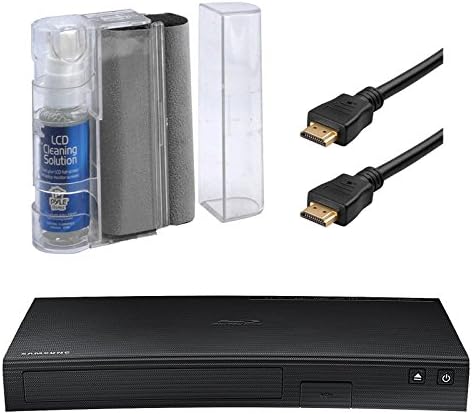 Samsung BD-J5900 Curved Blu-ray CD DVD Player with Wi-Fi - Bundle With LCD Flat Screen/LED and Keyboard Cleaner Eraser Cleaning Kit + 2x High Speed 120hz Ready 1080p 6-Feet HDMI Cables