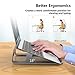 SLYPNOS Laptop Stand, Aluminum Cooling MacBook Stand, Portable Tilted Elevated Laptop Riser with Non-Slip Pads and Front Lip for MacBook Air, MacBook Pro, Laptop & Notebook (Silver-1)