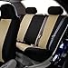 FH Group Car Seat Covers Classic Cloth Seat Covers Full Set with Gift - Universal Fit for Cars Trucks and SUVs (Beige) FB102114