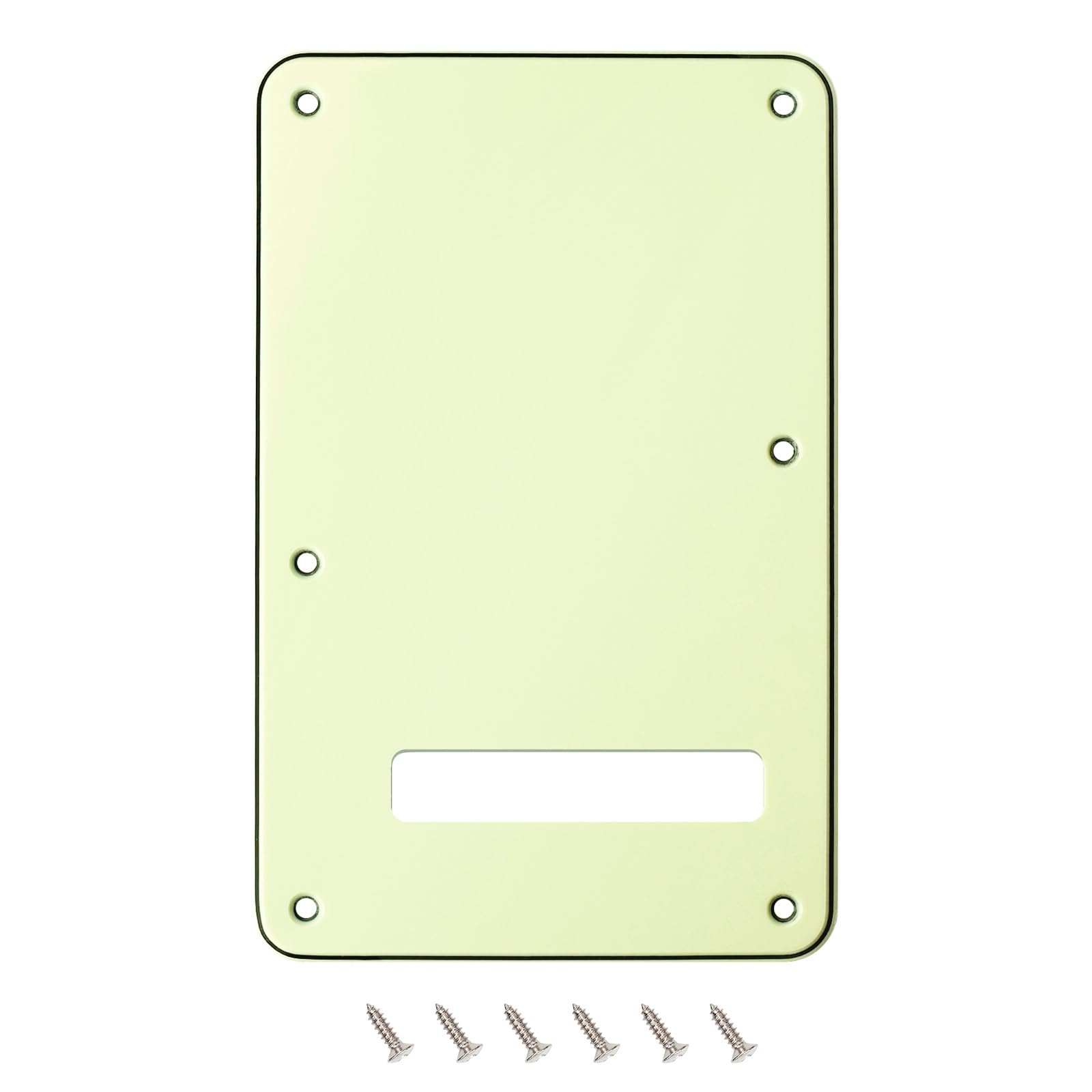 Banworks Electric Guitar 3 Ply Backplate 6-Hole Trem Tremolo Cover for USA/Mexican Standard Strat ST JT/HGB-01 Vintage Green — image 1