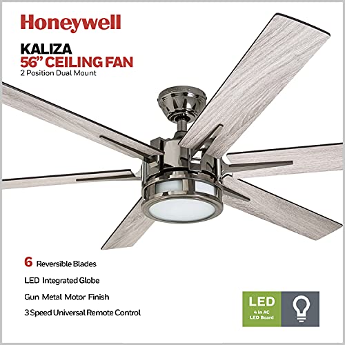 Honeywell Ceiling Fans Kaliza, 56 Inch Indoor Modern LED Ceiling Fan