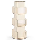 Natheeph Rotating Wooden Display Rack with Two Card