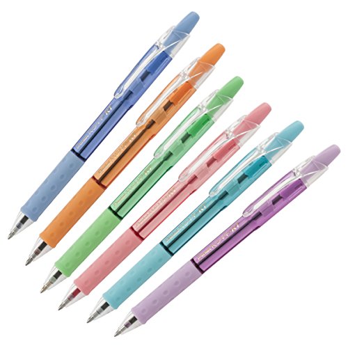 Pentel RSVP Kugelschreiber 12er Pack Orange – Mit Loch In Der Kappe, Latexfreiem Comfort-Griff Für Mittlere Linien