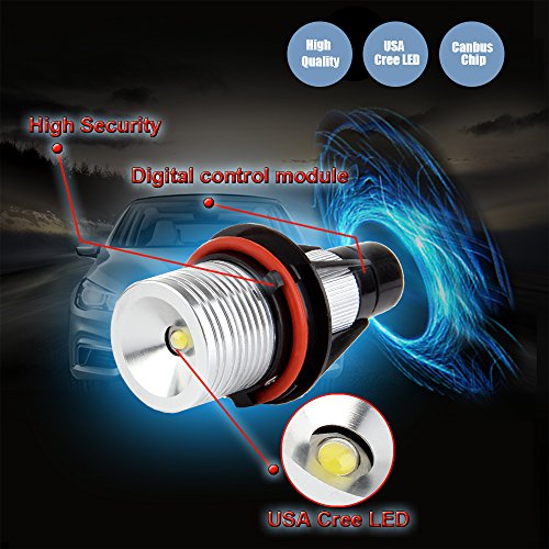 cciyu Ultra White 6000K 10W E39 Error Free CREE LED Angel Eyes Halo