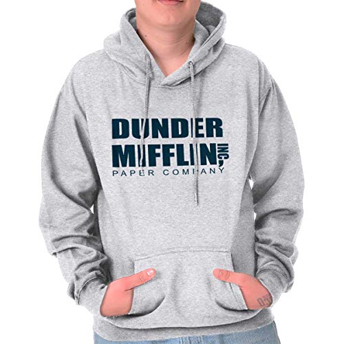 Brisco Brands Dunder Paper Company Mifflin Office TV Show Hoodie Ash Grey