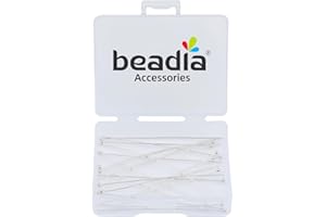 BEADIA 925 Sterling Silver Ball Head Pins 0.5x50mm 20pcs for Jewelry Making Findings