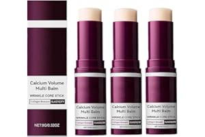 calcium multi balm, Calcium Volume Multi Balm, Wrinkle Core Stick, Collagen Moisturing Stick, Hydrating, Almond & Vitamin E for Lip Balm Eye Cream Neck. 3pcs