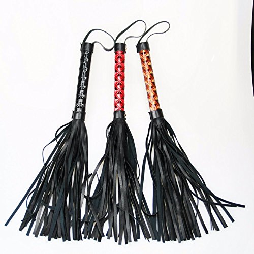 HOT! 3 Colors Leather Spanking Fetish Whip Flogger Sex Toys For Couples Sexy Policy Adult Games Flirt Erotic Products (38.5cm Length, Red)