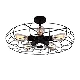 Industrial Vintage Semi Flush Mount Ceiling Light - LITFAD 21