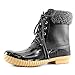 DailyShoes Women's Warm Snow Booties Up Ankle High Cashmere Collar Duck Padded Mud Rubber Rain boots