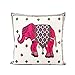 Pink Elephant Cotton Throw Pillow Case Cushion Cover Sofa Home Bed Decor by OOOUSE