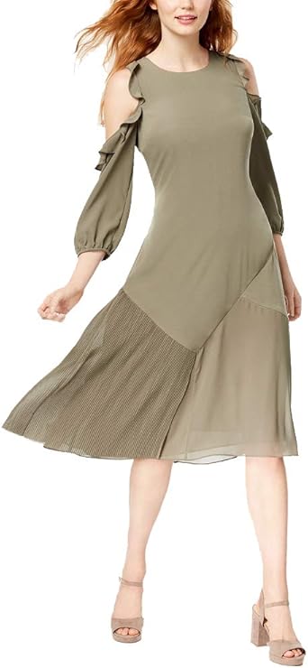 cold shoulder midi dress