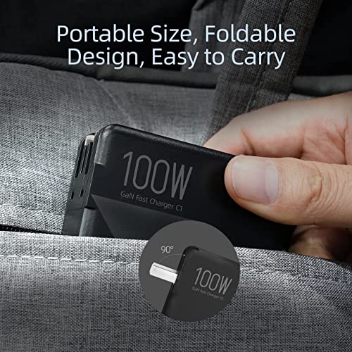 USB C Wall Charger Type C GaN Charger Power Adapter - PD 100W 4 Ports for USB C Laptop Smartphone - Compatible with MacBook Pro Air iPhone iPad Pro Samsung