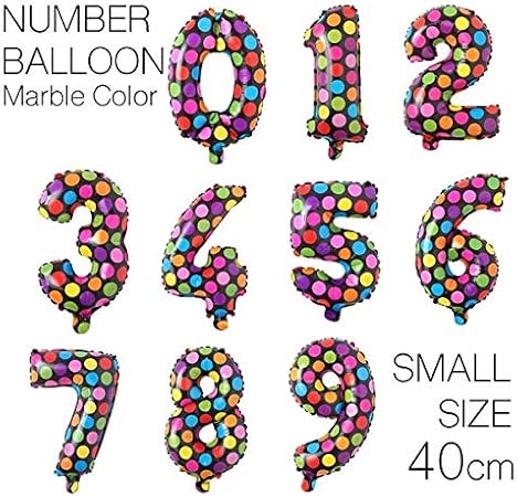 Amazon 数字 バルーン 誕生日 風船 飾り ドット マーブル ナンバーバルーン 40cm 飾り付け サプライズ ちょうどいいサイズ プレゼント 安い ぺたんこ配送 風船 バルーン おもちゃ