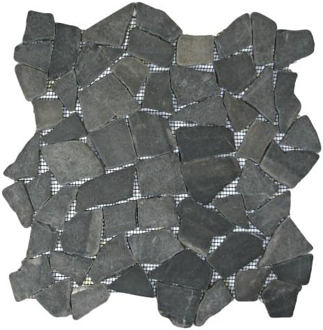 Grey Mosaic Tile 1 sq.ft. (Mesh Mounted) by Pebble Tile Shop