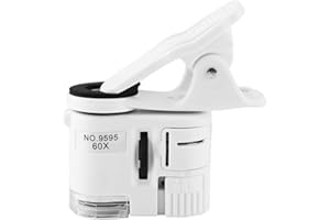 60X Phone Microscope Magnifier 9595W LED UV Light Mini Mobile Phone Clip Microscope with Cloth Bag handy lupe 200x with Cloth