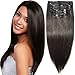 S-noilite Hair Extensions Clip in 100% Remy Human Hair Silky Straight Soft Smooth Grade 7A