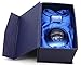 Omitfu 3 Inch/80MM Galaxy Ball Crystal Display Globe Full Sphere Glass Paperweight Fengshui with Clear Stand (Gifted Box Package)