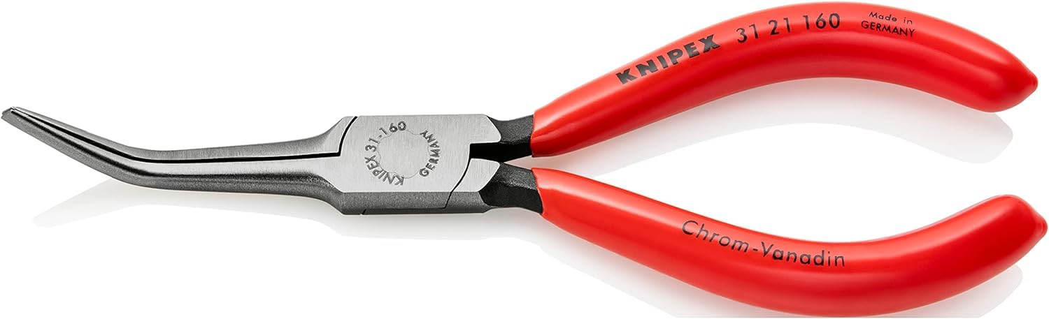 KNIPEX Flat Nose Pliers (Needle-Nose Pliers) Self-Service Card with Plastic Coating 160 mm, 31 21 160 SB