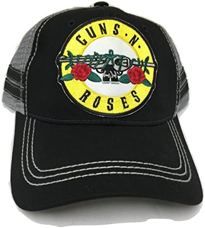 Landfilldzine Guns N' Roses Striped Trucker Hat In Black and Grey With Snapback