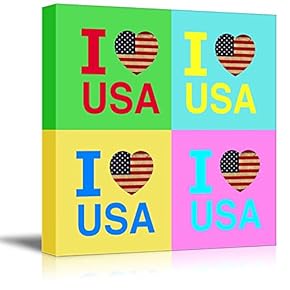 Multi Color Pop Art with I Love USA