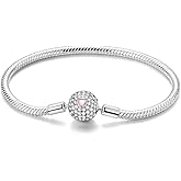 Hapour 925 Sterling Silver Charms Bracelet for Star Flower Moments Charms Iconic Snake Chain Bracelet 5A Cubic Zirconia Bracelets for Women