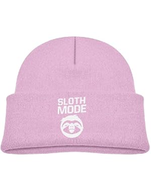 Girl Sloth Mode Baby Boy's Hat Kids Cool Knit Beanie Hats Toddlers Caps Black