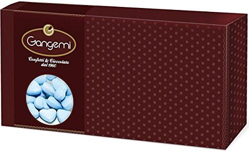 Gangemi Cuoricini - 1kg Fine Wedding Favours Heart Chocolate Dragees - Blue