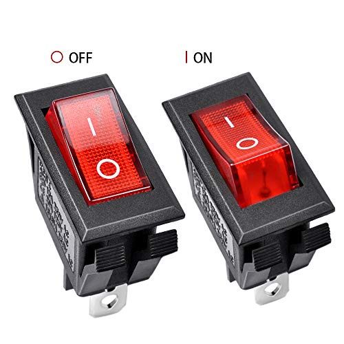 AutoEC On Off Rocker Switch, 10Pcs AC 15A/250V 20A/125V 3 Pin Mini SPST Toggle Switch, Use for Car Auto Boat Household Appliances