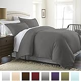 ienjoy Home Hotel Collection Luxury Soft Brushed 1800 Series Microfiber Duvet Cover Set - Hypoallergenic - Twin/TwinXL, Gray