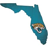 Fan Creations Jacksonville Jaguars Wood Sign 12 Inch State Shape Design