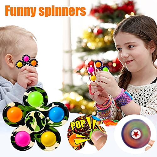Fidget Spinners 7 Pack, Tie Dye Popper Small Fidget Toys Bulk Present