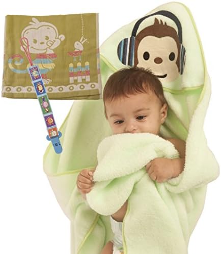 Premium Hooded Baby Bath Towel For Boys &amp; Girls: Perfect Baby Shower Gift Set Ultra Soft Absorbent Cotton, Newborn &amp; Toddler Wrap (Light Green) by Ofir babies