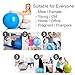 Ranbow Exercise Stability Ball, Anti Burst & Slip Yoga Balls, Perfect for Body Balance, Fitness Professional Grade Workout Equipment with Pump & Exercise Guide, 65cm L x 65cm W, 2200 lb, Blue