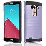 LG G4 Case, [Dual Layer] 2-Piece Style Hybrid Shockproof Hard Case Cover for LG G4 2015 Release (Purple)