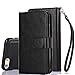 iPhone 6 Plus Case, iPhone 6s Plus Case, TabPow [Wallet Case] 9 Card Holder [Detachable Wallet Folio] PU Leather Flip Case Cover for iPhone 6 Plus/iPhone 6s Plus (5.5 inch), Black