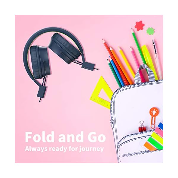 CCHKFEI-Kids-Headphones-Wired-Headphones-for-Kids-Adjustable-Headband-Stereo-Sound-Foldable-85dB-Safe-Volume-Limited-Childrens-Headphones-for-ChildrenTeensBoysGirls CCHKFEI Kids Headphones -Wired Headphones for Kids, Adjustable Headband Stereo Sound Foldable 85dB Safe Volume Limited…
