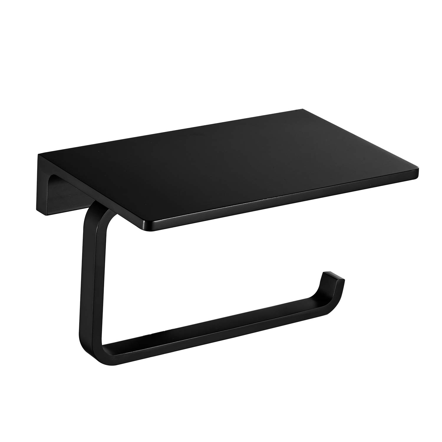NSODOO Solid Brass Bathroom Toilet Paper Holder and Superior Hotel Style Toilet Roll Holder with Mobile Phone Storage Oiled Rubbed Black Finish
