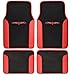 BDK A Set of 4 Universal Fit Plush Carpet with Vinyl Trim Floor Mats For Cars Truck SUV - Universal Fit (Red)
