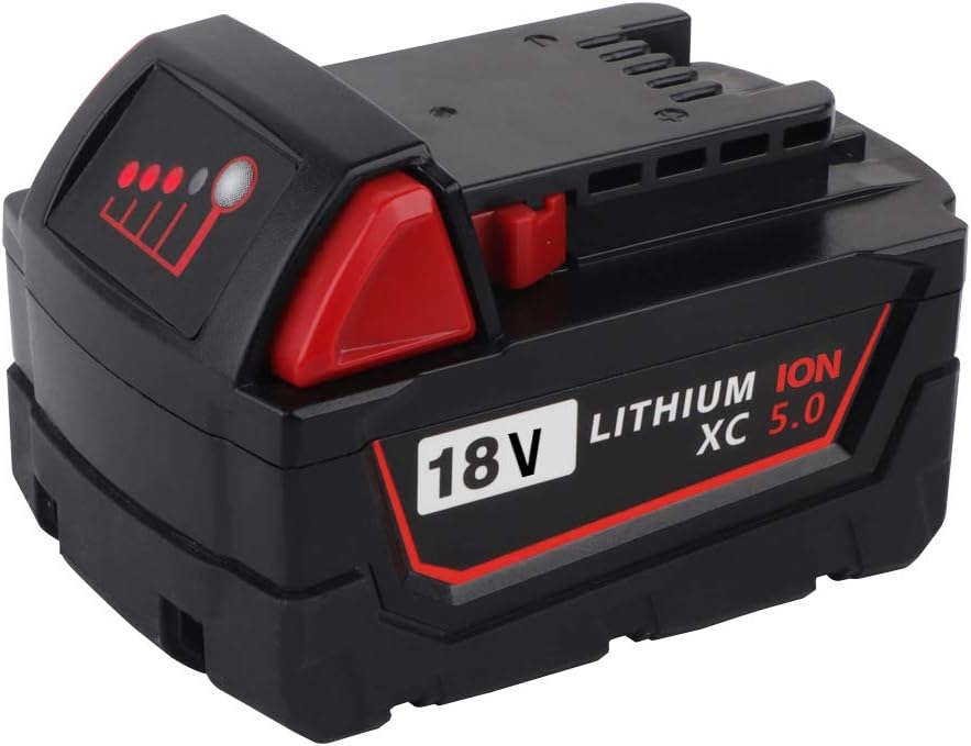 TenHutt M18 18V 5.0Ah XC Lithium-ion Replacement Battery for Milwaukee M18 M18B 48-11-1850 48-11-1852 48-11-1820 48-11-1860 48-11-1828 48-11-10 Cordless Power Tools Battery